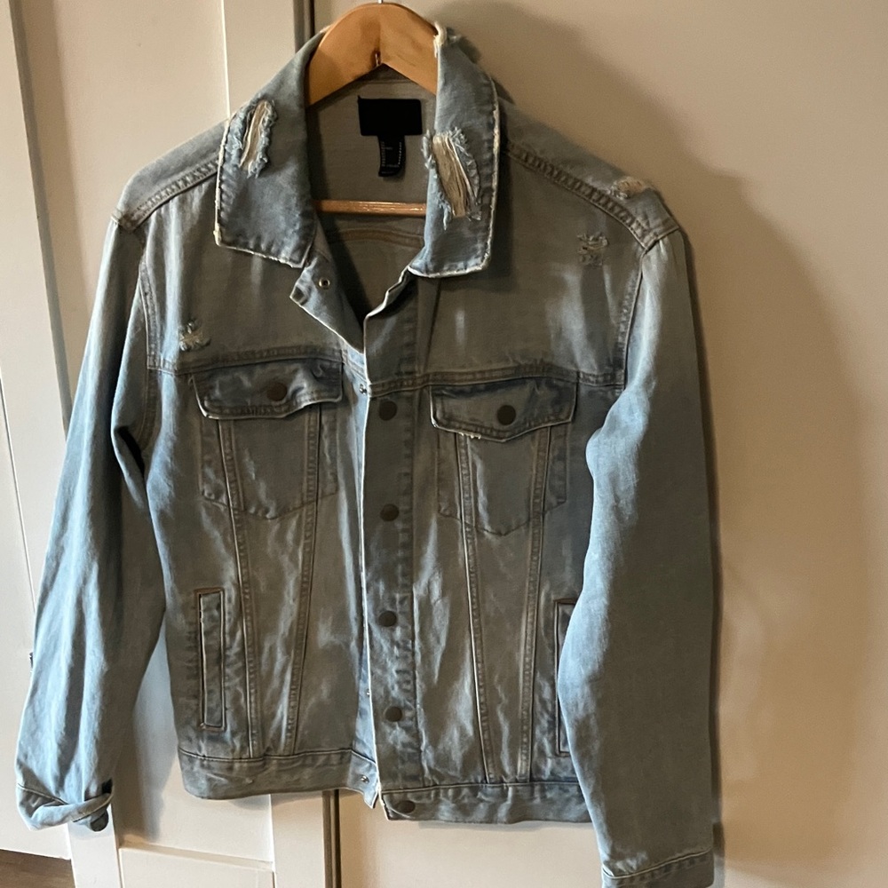 Forever 21 Denim Blue Distressed Jacket